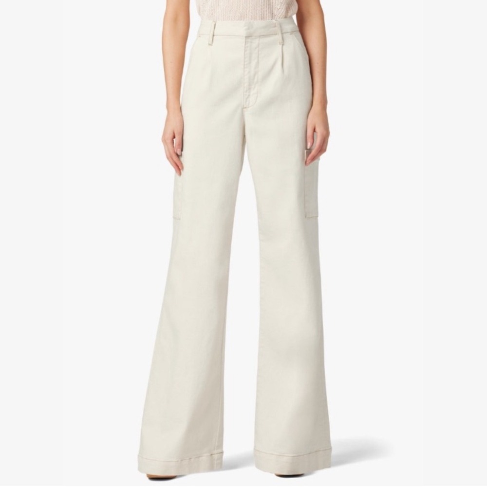 New! Joe's Jeans Ecru Wide Leg Cargo Pant Sz‎ 33 women's $228